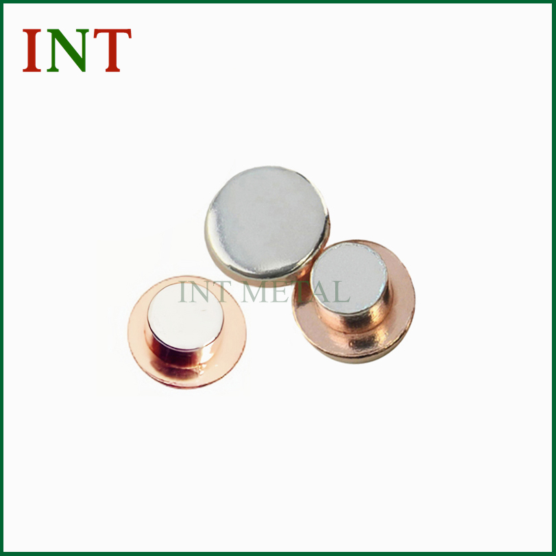 Silver copper bimetal rivets